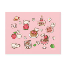 Strawberry and Bear Tasty Kawaii Cute Treats 