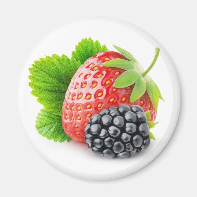 Strawberry and blackberry magnet (Front)