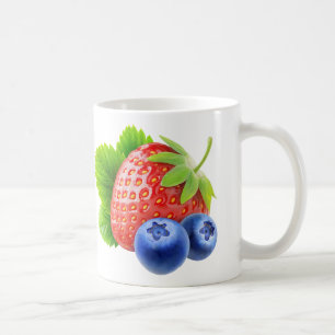 Strawberry and blueberries coffee mug