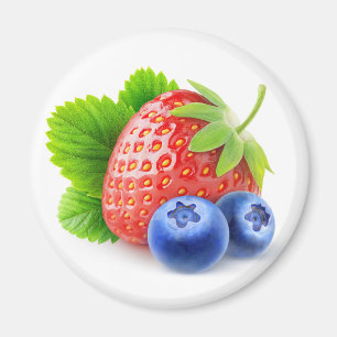 Strawberry and blueberries magnet