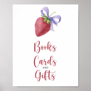 Strawberry and bow - books cards and gifts poster
