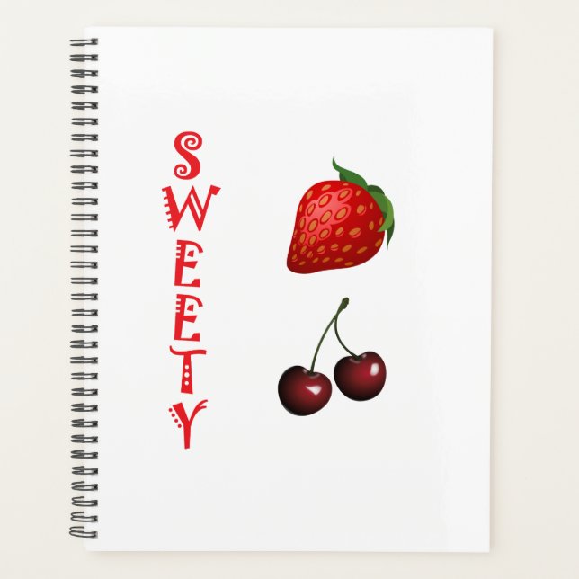 Strawberry and Cherry Sweet Fruit Snack treat Planner (Front)