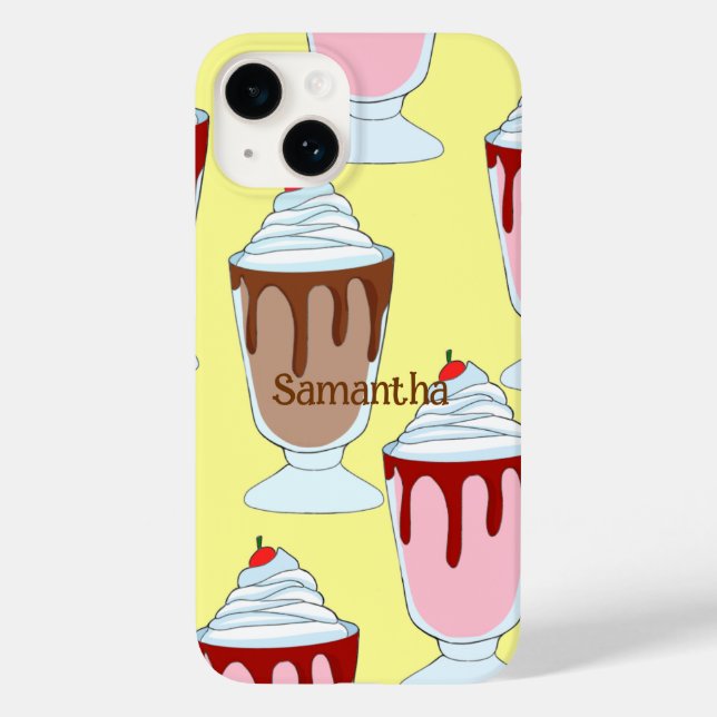 Strawberry And Chocolate Milkshakes Case-Mate iPhone Case (Back)