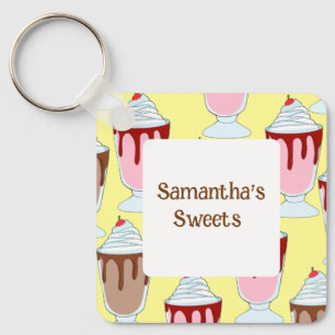 Strawberry And Chocolate Milkshakes Key Ring