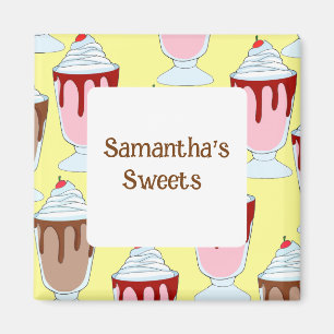 Strawberry And Chocolate Milkshakes Magnet