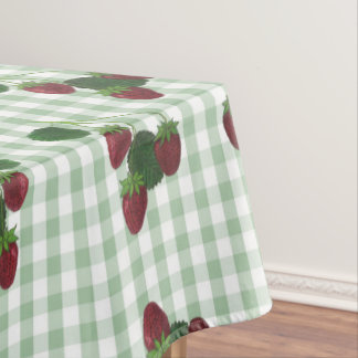 Strawberry And Gingham Tablecloth