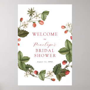 Strawberry and Greenery Bridal Shower Welcome Sign