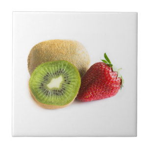 Strawberry and kiwi ceramic tile