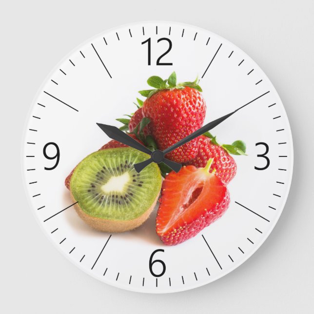 Strawberry and kiwi large clock (Front)
