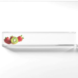 Strawberry and kiwi nameplate