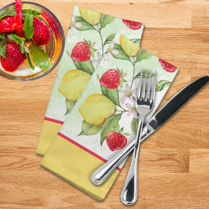 Strawberry and Lemon Cloth Napkins