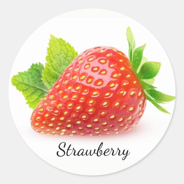 Strawberry and mint classic round sticker (Front)