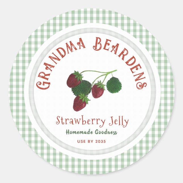 Strawberry And Polka Dot Personalised Labels (Front)