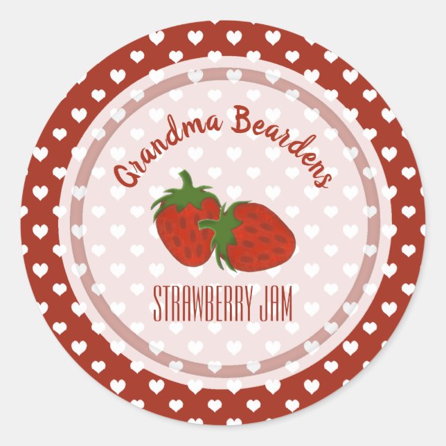 Strawberry And Polka Dot Personalised Labels (Front)