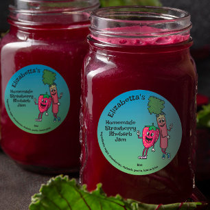 Strawberry and Rhubarb Pals Jam Pie Cobbler  Classic Round Sticker