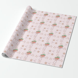 Strawberry And Ribbon Wrapping Paper