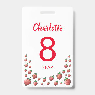 Strawberry and Strawberries ID Badge