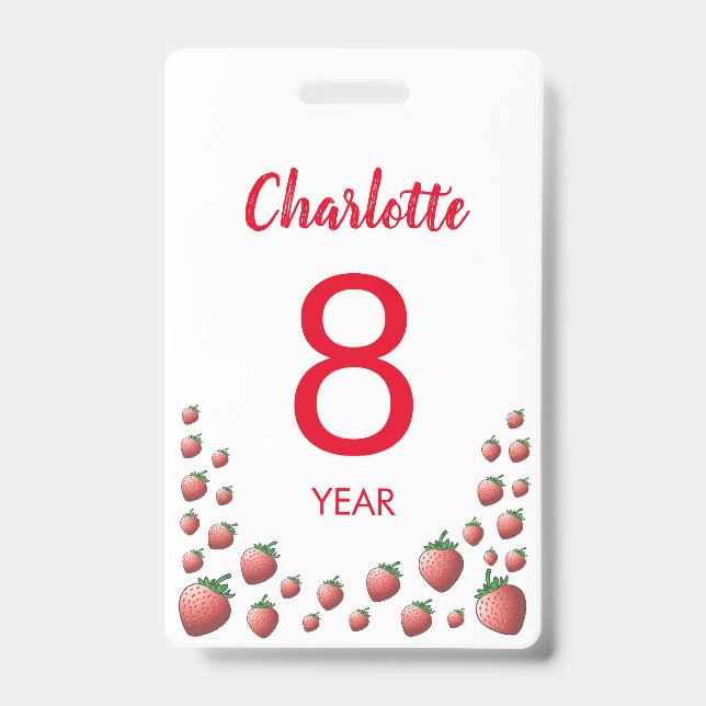 Strawberry and Strawberries ID Badge (Front)