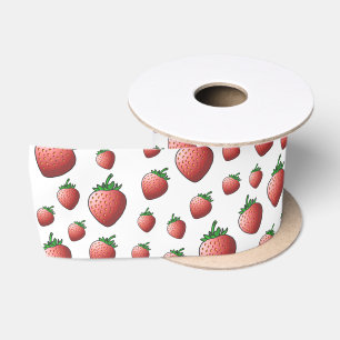 Strawberry and Strawberries Satin Ribbon