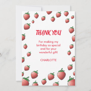 Strawberry and Strawberries Thank You Card