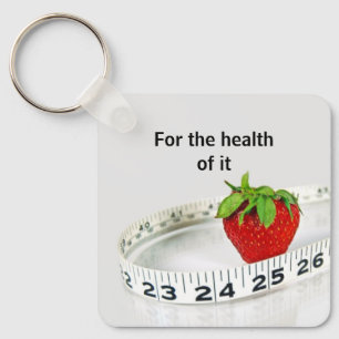 Strawberry and Tape Measure With Quote Key Ring