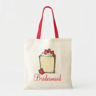 Strawberry Angel Food Wedding Cake Bridesmaid Tote Bag