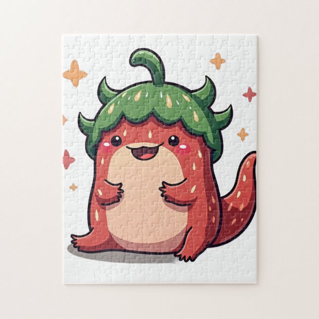 Strawberry Axolotl Jigsaw Puzzle (Vertical)