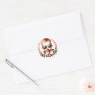Strawberry Baby Berry Sweet Baby Shower Classic Round Sticker
