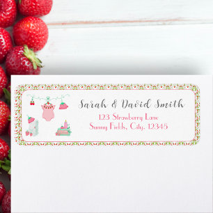 Strawberry Baby Outfit Thank You Baby Shower Return Address Label