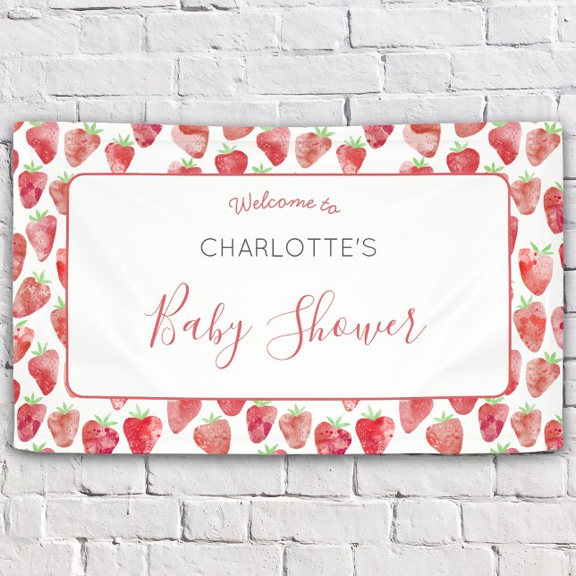 Strawberry Baby Shower Banner (Creator Uploaded)
