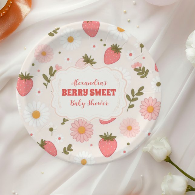 Strawberry Baby Shower Berry Paper Plate (Creator Uploaded)