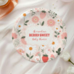 Strawberry Baby Shower Berry Paper Plate<br><div class="desc">Elevate your baby shower dining experience with our Berry Sweet Strawberry Baby Shower Paper Plates. Designed to complement your party theme, these charming plates not only add a pop of colour to your table but also infuse every meal with the irresistible sweetness of strawberries. Our paper plates feature a stylish...</div>