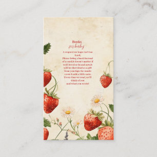 Strawberry Baby Shower Berry Sweet Books for Baby Enclosure Card