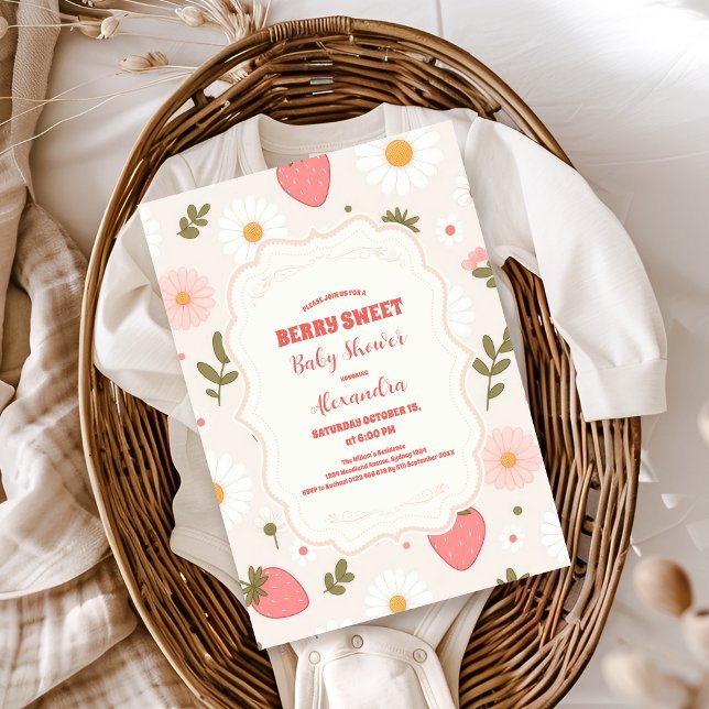 Strawberry Baby Shower | Berry Sweet  Invitation (Creator Uploaded)