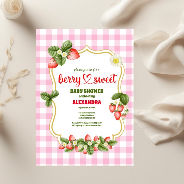 Strawberry Baby Shower | Berry Sweet  Invitation (Creator Uploaded)