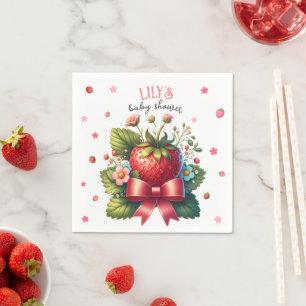 Strawberry Baby Shower   Berry Sweet Napkin