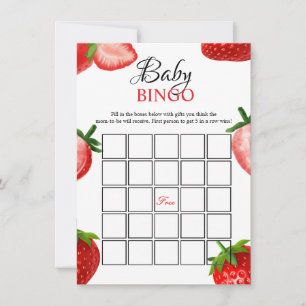 Strawberry  Baby shower bingo  Game Card