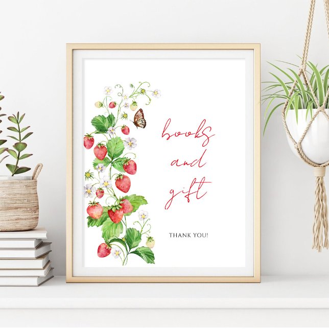 Strawberry Baby Shower Books and Gift  Poster (Creator Uploaded)