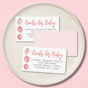 Strawberry Baby Shower Books For Baby  Enclosure Card
