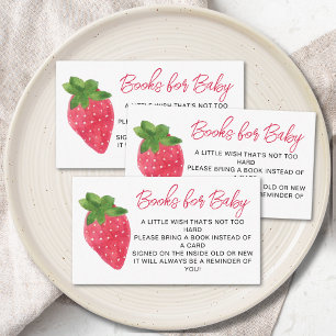 Strawberry Baby Shower Books For Baby Enclosure Card