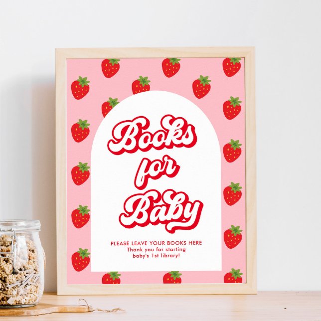 Strawberry Baby Shower Books for Baby Poster (Creator Uploaded)