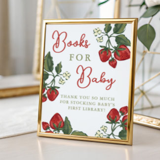 Strawberry Baby Shower Books For Baby Sign