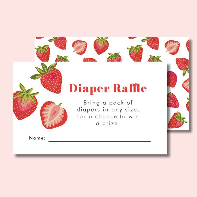 Strawberry Baby Shower Diaper Raffle Enclosure Card (Strawberry Baby Shower Diaper Raffle Enclosure Card)