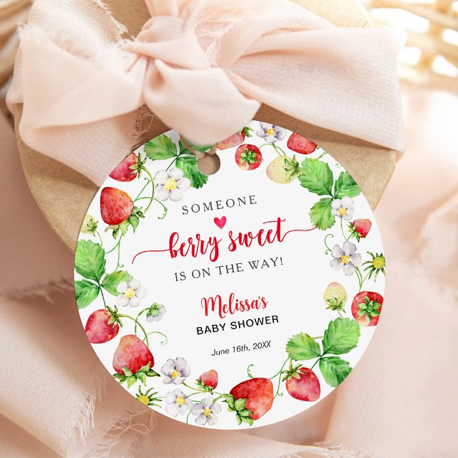 Strawberry Baby Shower Favour Tags (Creator Uploaded)