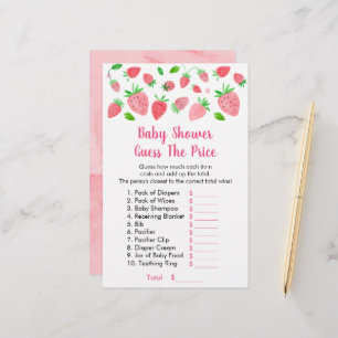 Strawberry Baby Shower Guess The Price Game