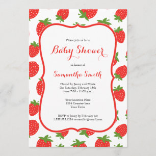Strawberry Baby Shower Invitation