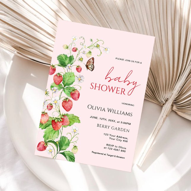 Strawberry Baby Shower Invitation (Creator Uploaded)
