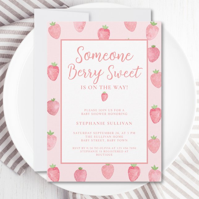 Strawberry Baby Shower Invitation (Creator Uploaded)