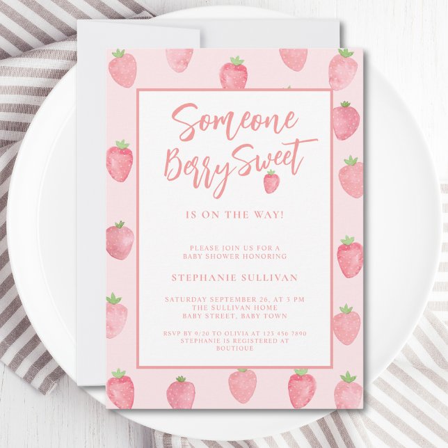 Strawberry Baby Shower Invitation (Creator Uploaded)