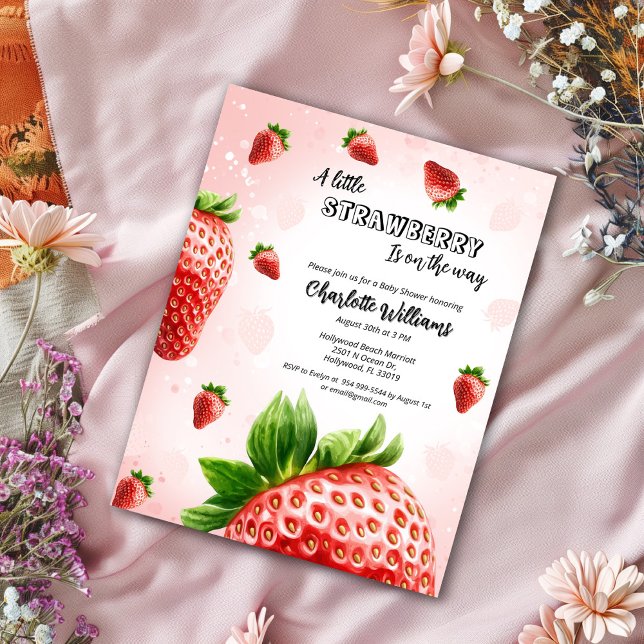 Strawberry Baby Shower Invitation (Creator Uploaded)
